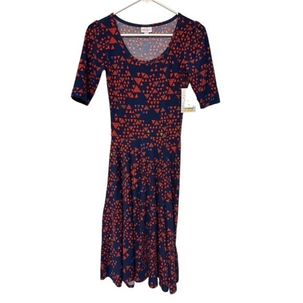 Lularoe Swing Navy/Red A-Line Nicole Dress Size XXS NWT #7352